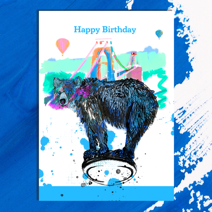 Bristol Greeting Card, Bristol Bear