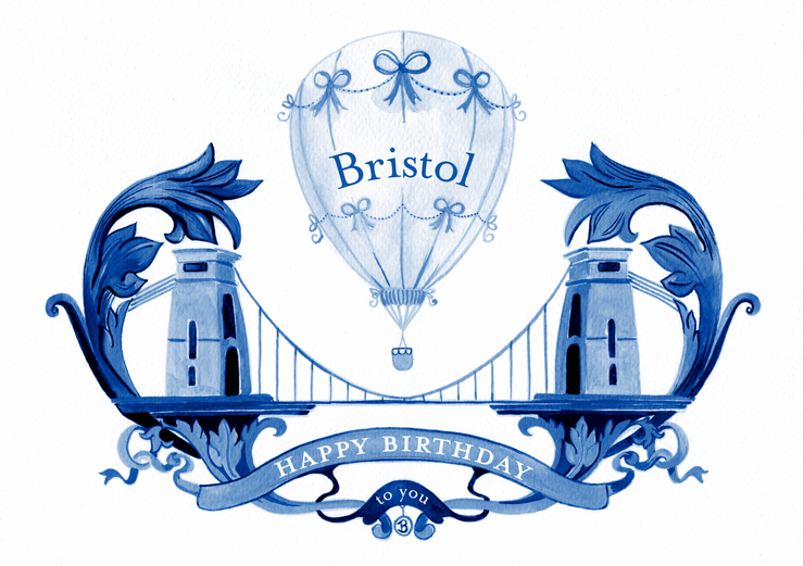 Bristol Birthday Card – Suspension Bridge & Balloon