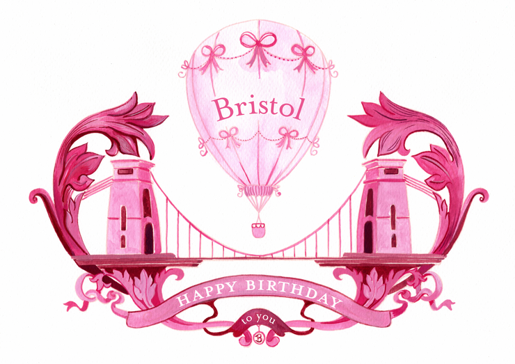 Bristol Birthday Card – Suspension Bridge & Balloon