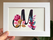 Hand-Painted Personalised Letter Art | Floral Initial Painting | Custom Name Gift | Framed Letter Wall Art | Unique Handmade Gift