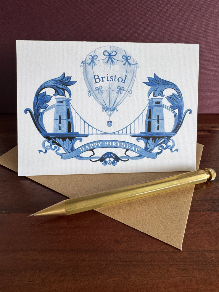 Bristol Birthday Card – Suspension Bridge & Balloon