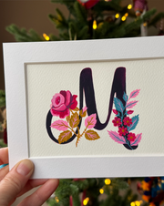 Hand-Painted Personalised Letter Art | Floral Initial Painting | Custom Name Gift | Framed Letter Wall Art | Unique Handmade Gift