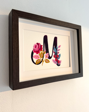 Hand-Painted Personalised Letter Art | Floral Initial Painting | Custom Name Gift | Framed Letter Wall Art | Unique Handmade Gift