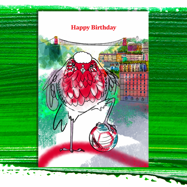 Bristol Greeting Card, Bristol City Robin