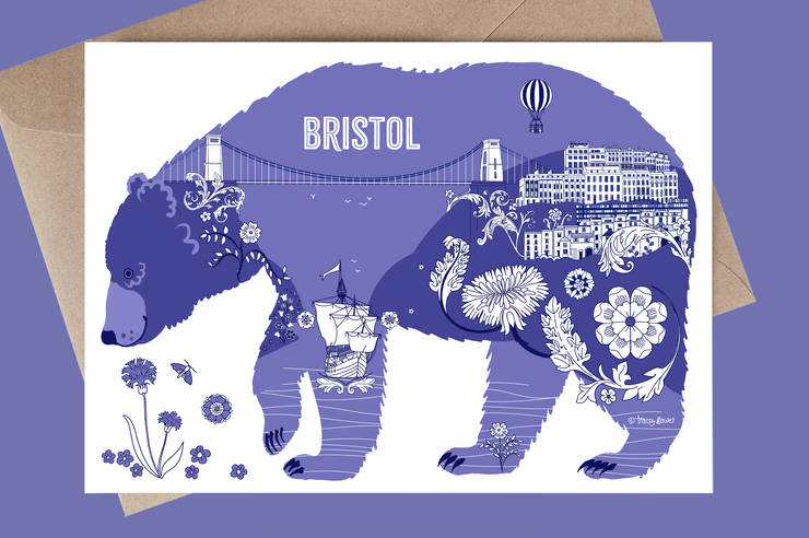 Bristol Blue Bear, Greeting Card