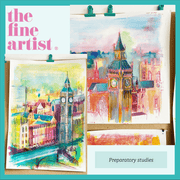 Big Ben, Prussian Blue and Pink, London - The Fine Artist ® - Tracey Bowes