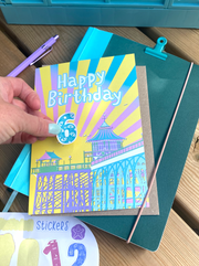 Happy Birthday, Clevedon, Greeting Card with Stickers