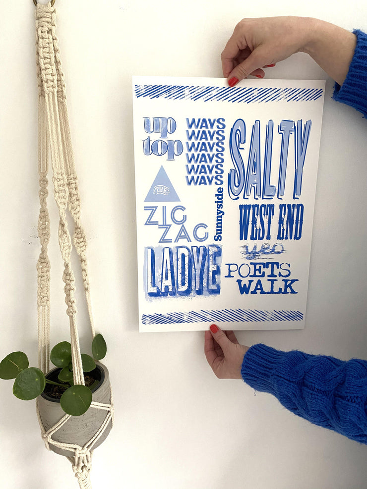 willow blue typography - The Fine Artist - Tracey Bowes