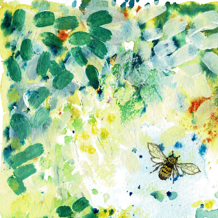 Blue Skies, Bumble Bee - The Fine Artist ® - Tracey Bowes