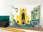 Bath Abbey, Bath, greeting card - The Fine Artist ® - Tracey Bowes