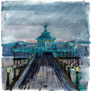 Mixed Media, storm, force of nature, art print of Clevedon Pier.