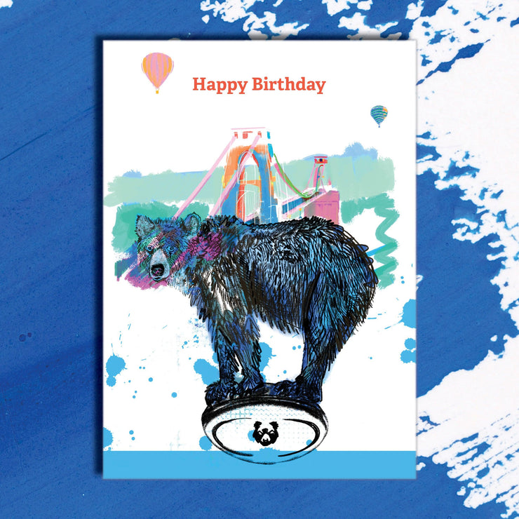 Bristol Bear, Greeting Card - The Fine Artist ® - Tracey Bowes