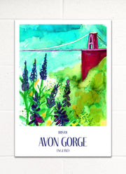 Avon Gorge, Bristol Travel Poster - The Fine Artist ® - Tracey Bowes