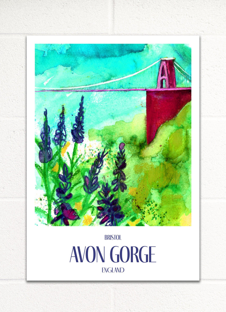 Avon Gorge, Bristol Travel Poster - The Fine Artist ® - Tracey Bowes