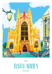 Bath Abbey, Bath Travel Poster - The Fine Artist ® - Tracey Bowes